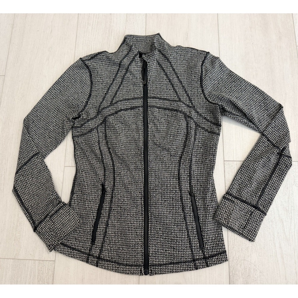 Lululemon Define Jacket Teeny‎ Tooth Sz 10 White Black